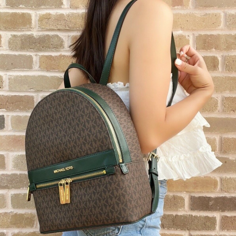 NWT Michael Kors Backpack Brown MK Signature - Picture 7 of 7